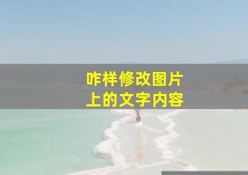 咋样修改图片上的文字内容