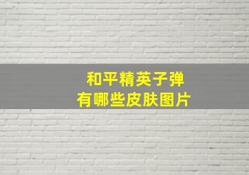 和平精英子弹有哪些皮肤图片