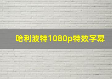 哈利波特1080p特效字幕