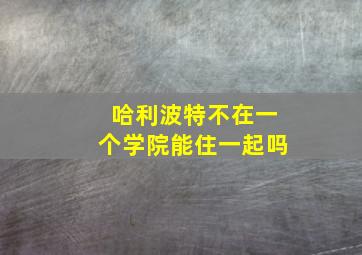 哈利波特不在一个学院能住一起吗