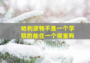 哈利波特不是一个学院的能住一个寝室吗