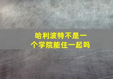 哈利波特不是一个学院能住一起吗