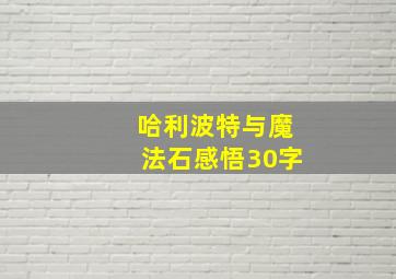 哈利波特与魔法石感悟30字