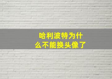 哈利波特为什么不能换头像了