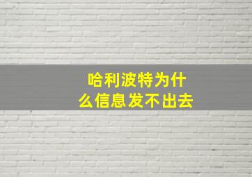 哈利波特为什么信息发不出去