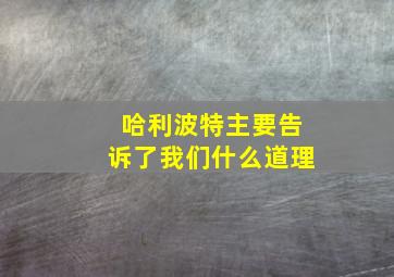 哈利波特主要告诉了我们什么道理