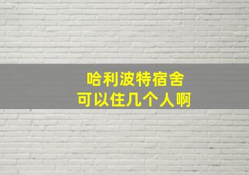 哈利波特宿舍可以住几个人啊