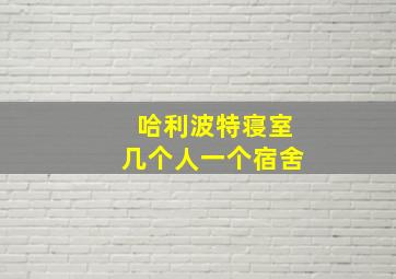 哈利波特寝室几个人一个宿舍