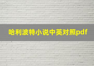 哈利波特小说中英对照pdf