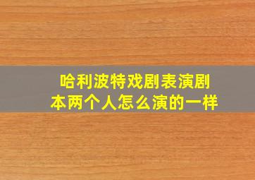 哈利波特戏剧表演剧本两个人怎么演的一样