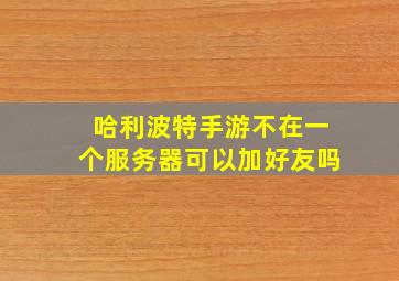 哈利波特手游不在一个服务器可以加好友吗