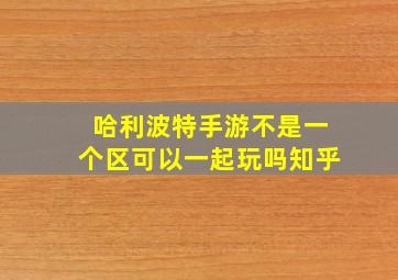 哈利波特手游不是一个区可以一起玩吗知乎