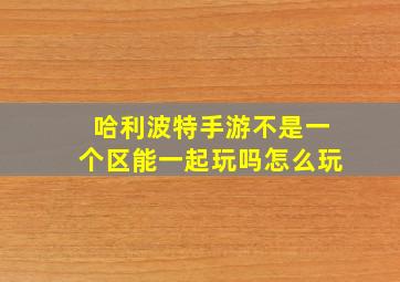 哈利波特手游不是一个区能一起玩吗怎么玩