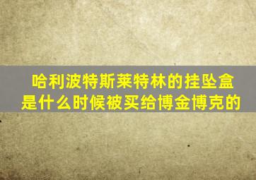 哈利波特斯莱特林的挂坠盒是什么时候被买给博金博克的