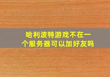 哈利波特游戏不在一个服务器可以加好友吗