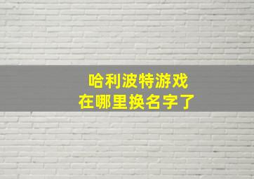 哈利波特游戏在哪里换名字了