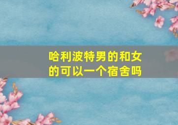 哈利波特男的和女的可以一个宿舍吗