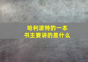 哈利波特的一本书主要讲的是什么