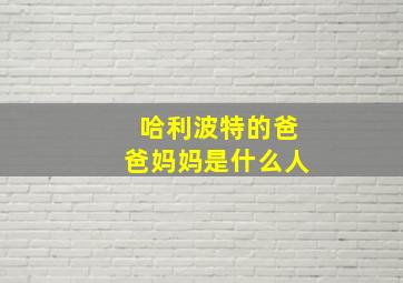 哈利波特的爸爸妈妈是什么人