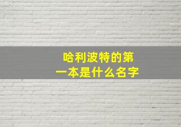 哈利波特的第一本是什么名字