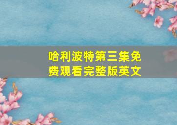 哈利波特第三集免费观看完整版英文