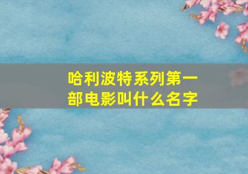 哈利波特系列第一部电影叫什么名字