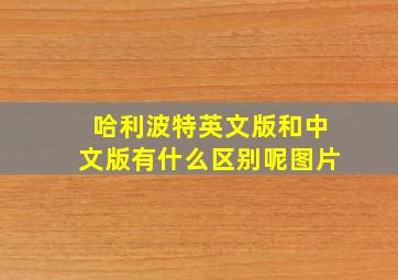 哈利波特英文版和中文版有什么区别呢图片