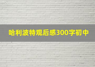 哈利波特观后感300字初中