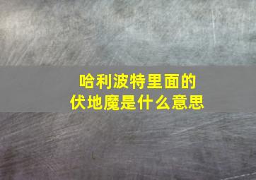 哈利波特里面的伏地魔是什么意思