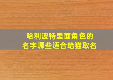 哈利波特里面角色的名字哪些适合给猫取名