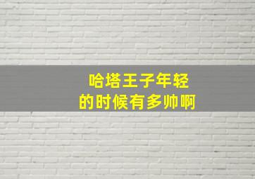 哈塔王子年轻的时候有多帅啊