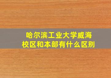 哈尔滨工业大学威海校区和本部有什么区别