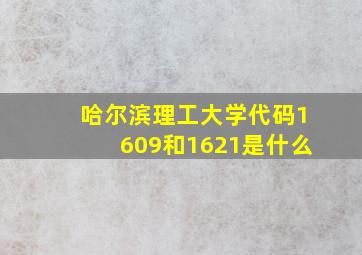 哈尔滨理工大学代码1609和1621是什么