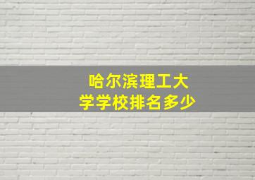 哈尔滨理工大学学校排名多少