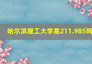 哈尔滨理工大学是211.985吗