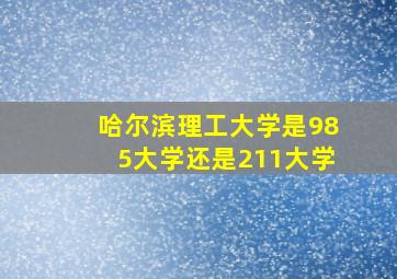 哈尔滨理工大学是985大学还是211大学