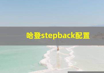 哈登stepback配置