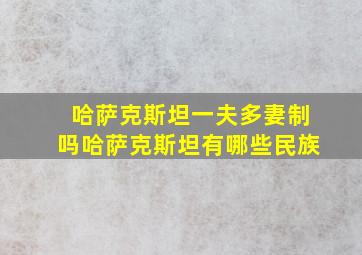 哈萨克斯坦一夫多妻制吗哈萨克斯坦有哪些民族