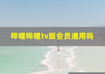 哔哩哔哩tv版会员通用吗