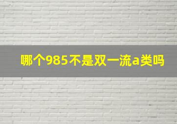 哪个985不是双一流a类吗