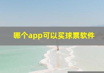 哪个app可以买球票软件