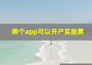 哪个app可以开户买股票