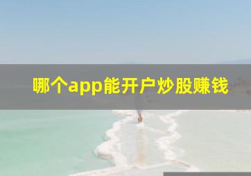 哪个app能开户炒股赚钱