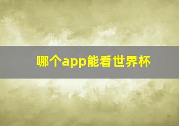 哪个app能看世界杯