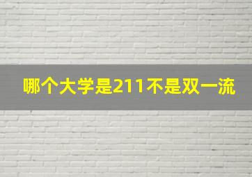 哪个大学是211不是双一流