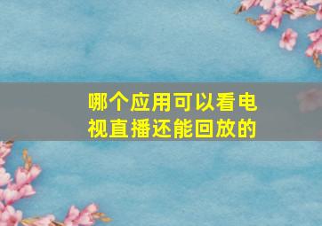 哪个应用可以看电视直播还能回放的