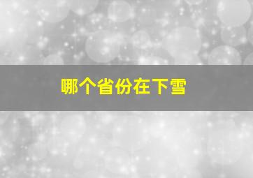 哪个省份在下雪