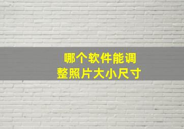 哪个软件能调整照片大小尺寸