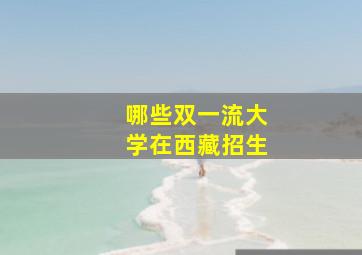 哪些双一流大学在西藏招生