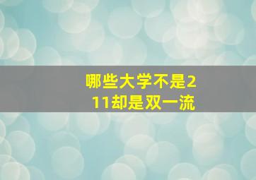 哪些大学不是211却是双一流